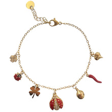 Carica l'immagine nel visualizzatore di Gallery, BRACCIALE PORTAFORTUNA DORATO
