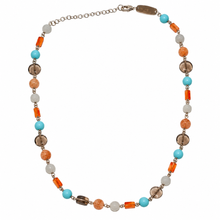 Carica l'immagine nel visualizzatore di Gallery, COLLANA TURCHESE, PIETRA DI LUNA ,CORNIOLA, QUARZO E OPALE

