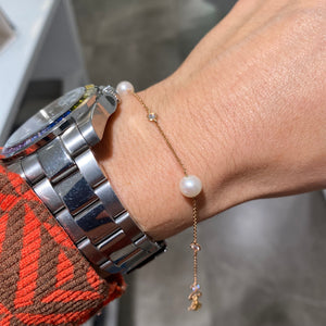 BRACCIALE PERLE IN ORO ROSA
