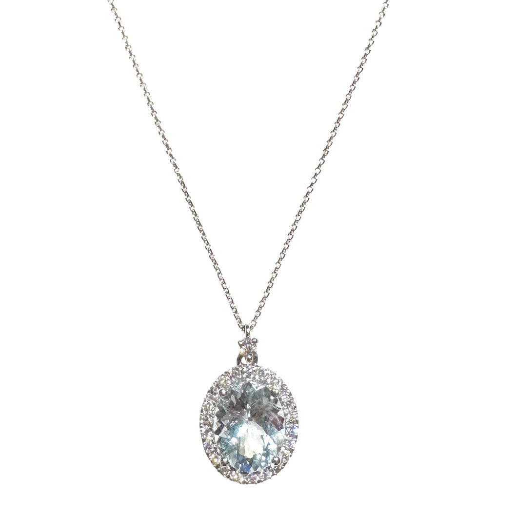 COLLANA CON ACQUAMARINA E DIAMANTE