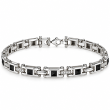 Carica l'immagine nel visualizzatore di Gallery, BRACCIALE GEOMETRICO ARGENTO E CERAMICHE
