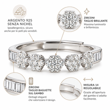 Carica l'immagine nel visualizzatore di Gallery, ANELLO FIORI BRILLANTI
