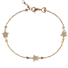 Carica l&#39;immagine nel visualizzatore di Gallery, BRACCIALE STELLE CON ZIRCONI IN ORO ROSA
