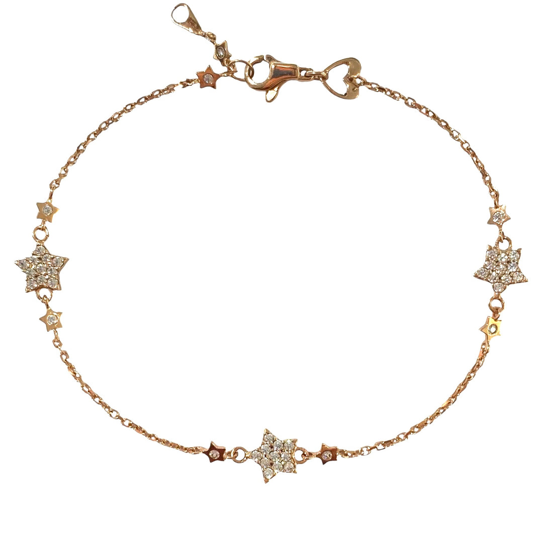 BRACCIALE STELLE CON ZIRCONI IN ORO ROSA