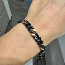 Carica l&#39;immagine nel visualizzatore di Gallery, BRACCIALE MAGLIA CUBANA BICOLORE
