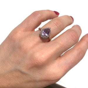 ANELLO KUNZITE A GOCCIA