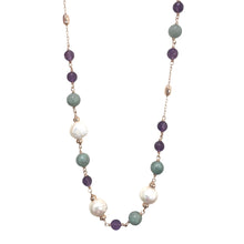 Carica l'immagine nel visualizzatore di Gallery, COLLANA CON QUARZO, AMETISTA E PERLE
