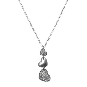 COLLANA TRE CUORI CON DIAMANTI