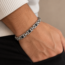 Carica l'immagine nel visualizzatore di Gallery, BRACCIALE GEOMETRICO ARGENTO E CERAMICHE
