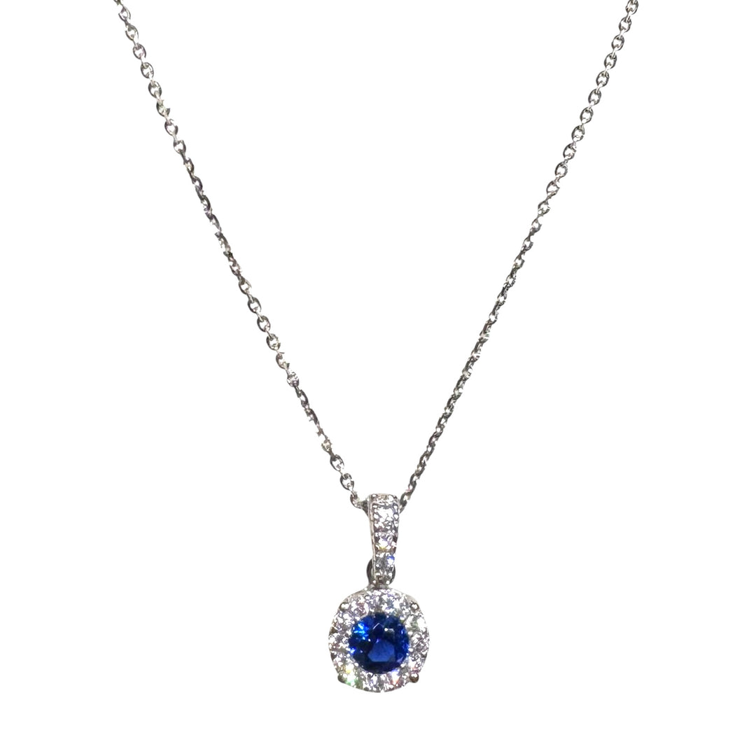COLLANA PUNTO LUCE ZIRCONE BLU