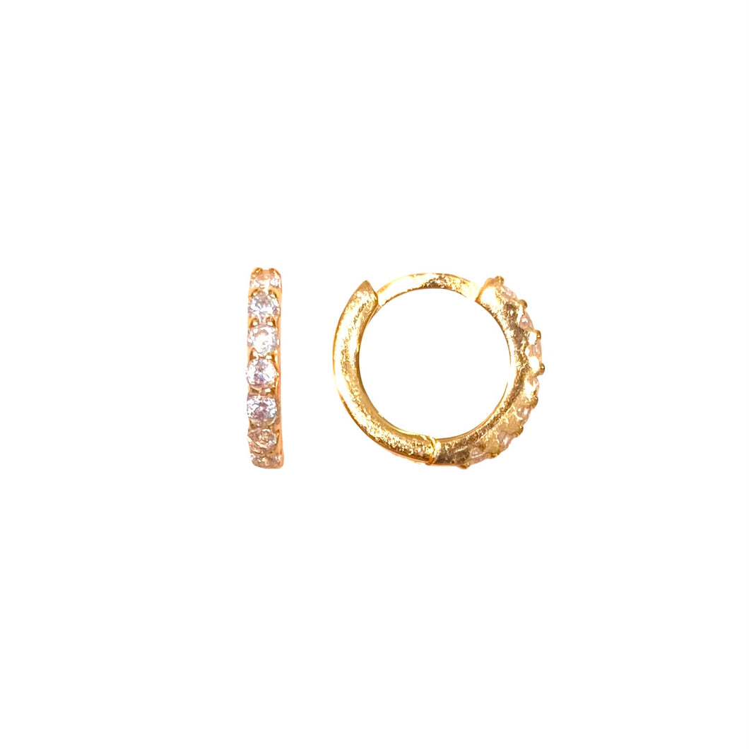 CERCHI BASIC CON ZIRCONI ORO ROSA