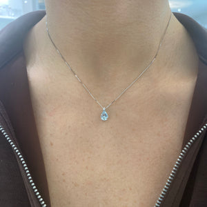 COLLANA PUNTO LUCE CON ACQUAMARINA E DIAMANTE