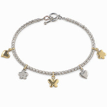 Carica l'immagine nel visualizzatore di Gallery, BRACCIALE DADINI E CIONDOLI DORATI
