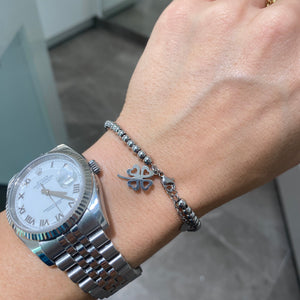 BRACCIALE SFERE CON QUADRIFOGLIO