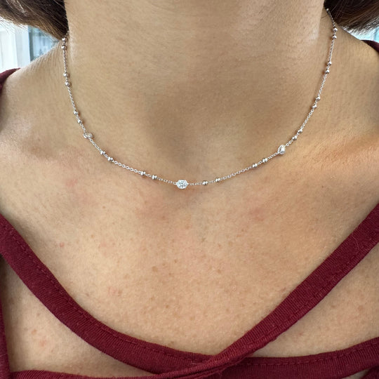 COLLANA GIROCOLLO PUNTI LUCE E PALLINE