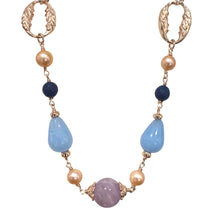 Carica l'immagine nel visualizzatore di Gallery, COLLANA CON AMETISTA, QUARZO, GIADA E PERLA ROSA
