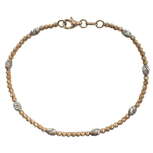 BRACCIALE PALLINE E OVALI DIAMANTATI IN ORO ROSA E BIANCO