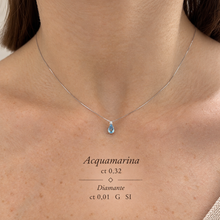 Carica l'immagine nel visualizzatore di Gallery, COLLANA PUNTO LUCE CON ACQUAMARINA E DIAMANTE

