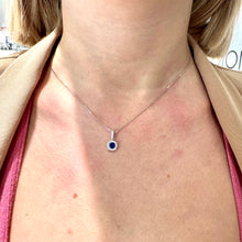 Carica l&#39;immagine nel visualizzatore di Gallery, COLLANA PUNTO LUCE ZIRCONE BLU
