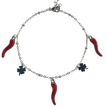 Carica l&#39;immagine nel visualizzatore di Gallery, BRACCIALE CORNETTI E QUADRIFOGLI
