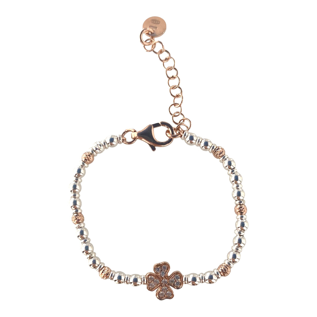 BRACCIALE BABY PEPITE E QUADRIFOGLIO