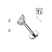 Carica l&#39;immagine nel visualizzatore di Gallery, ORECCHINO PIERCING IN TITANIO CON CRISTALLO
