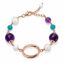 Carica l'immagine nel visualizzatore di Gallery, BRACCIALE PIETRA DI LUNA, AMETISTE E QUARZO
