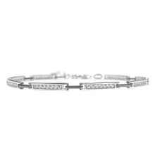 Carica l&#39;immagine nel visualizzatore di Gallery, BRACCIALE PIASTRINE INTRECCIATE CON ZIRCONI
