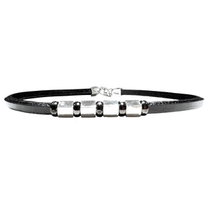 BRACCIALE CUBETTI E CUOIO