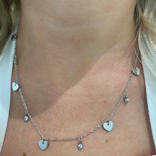 COLLANA CUORI E PUNTI LUCE