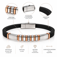 Carica l'immagine nel visualizzatore di Gallery, BRACCIALE CON ELEMENTI GEOMETRICI IN ACCIAIO
