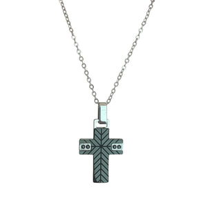 COLLANA CROCE NERA E ZIRCONI