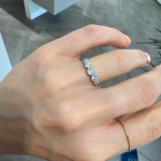 ANELLO CRISTALLI BIANCHI