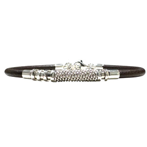 BRACCIALE CORDINO UOMO MARRONE