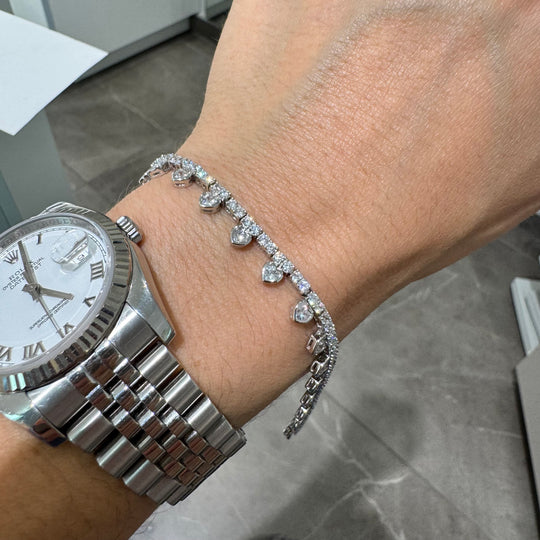 BRACCIALE TENNIS CON CUORI