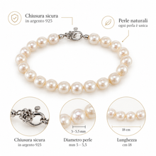 Carica l'immagine nel visualizzatore di Gallery, BRACCIALE PERLE ACQUA DOLCE 5-5,5
