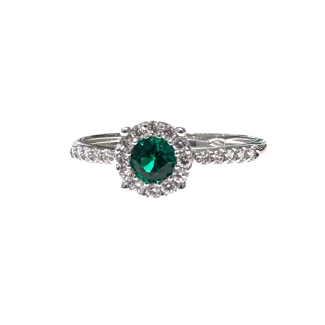 ANELLO SOLITARIO PIETRA VERDE