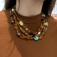 Carica l'immagine nel visualizzatore di Gallery, COLLANA CITRINO,PERLE,AMBRA E TURCHESE
