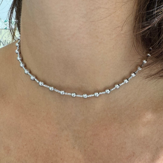 COLLANA SFERE E TUBETTI