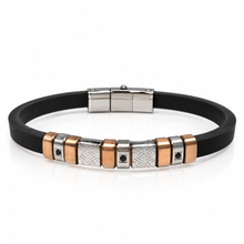Carica l'immagine nel visualizzatore di Gallery, BRACCIALE TRE PIETRE IN ACCIAIO
