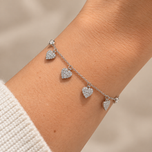 Carica l'immagine nel visualizzatore di Gallery, BRACCIALE CUORI PENDENTI E PUNTI LUCE
