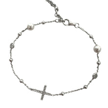 Carica l&#39;immagine nel visualizzatore di Gallery, BRACCIALE CROCE CON PERLE
