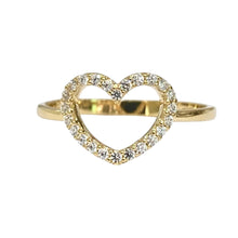 Carica l'immagine nel visualizzatore di Gallery, ANELLO CUORE ORO GIALLO CONTORNATO DA ZIRCONI
