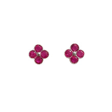 Carica l&#39;immagine nel visualizzatore di Gallery, ORECCHINI FIORE CON ZIRCONI FUCSIA
