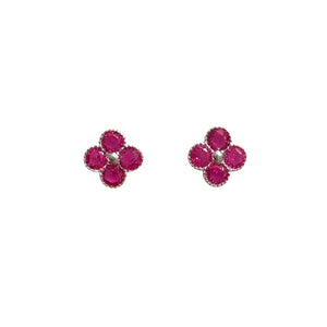 ORECCHINI FIORE CON ZIRCONI FUCSIA