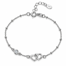 Carica l'immagine nel visualizzatore di Gallery, BRACCIALE DUE CUORI E PUNTO LUCE
