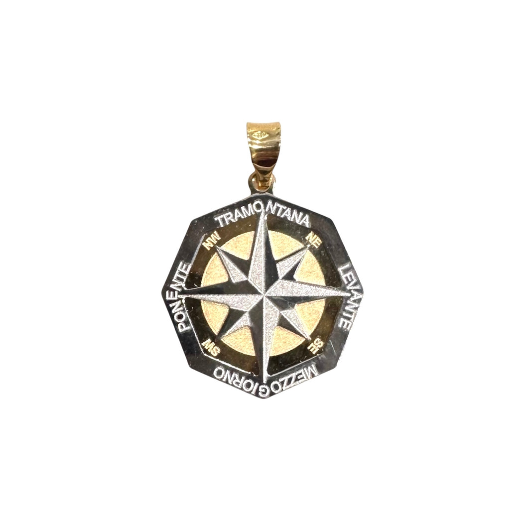 CIONDOLO ROSA DEI VENTI OTTAGONALE