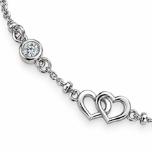 Carica l'immagine nel visualizzatore di Gallery, BRACCIALE DUE CUORI E PUNTO LUCE
