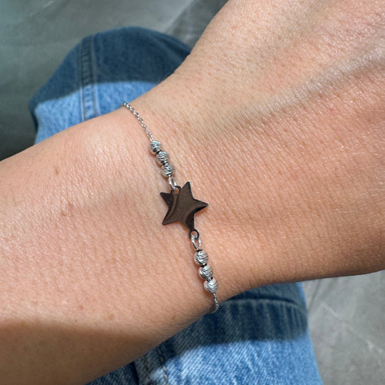 BRACCIALE STELLINA E SFERE DIAMANTATE