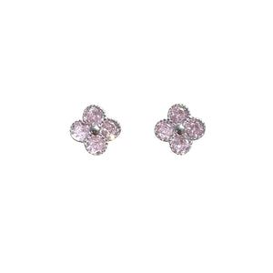 ORECCHINI FIORE CON ZIRCONI ROSA